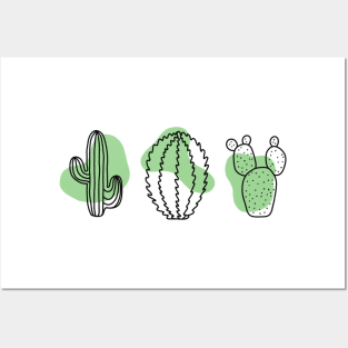 Cactus Line Drawing 2 Posters and Art